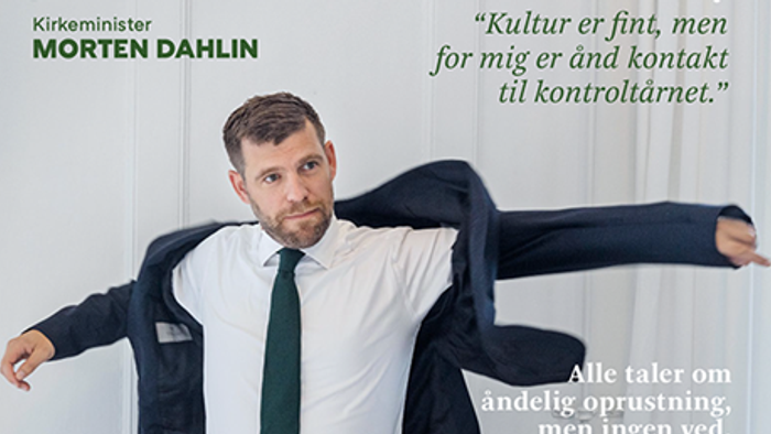 Morten Dahlin på forsiden af AMEN 30, med tekster om kultur og politik