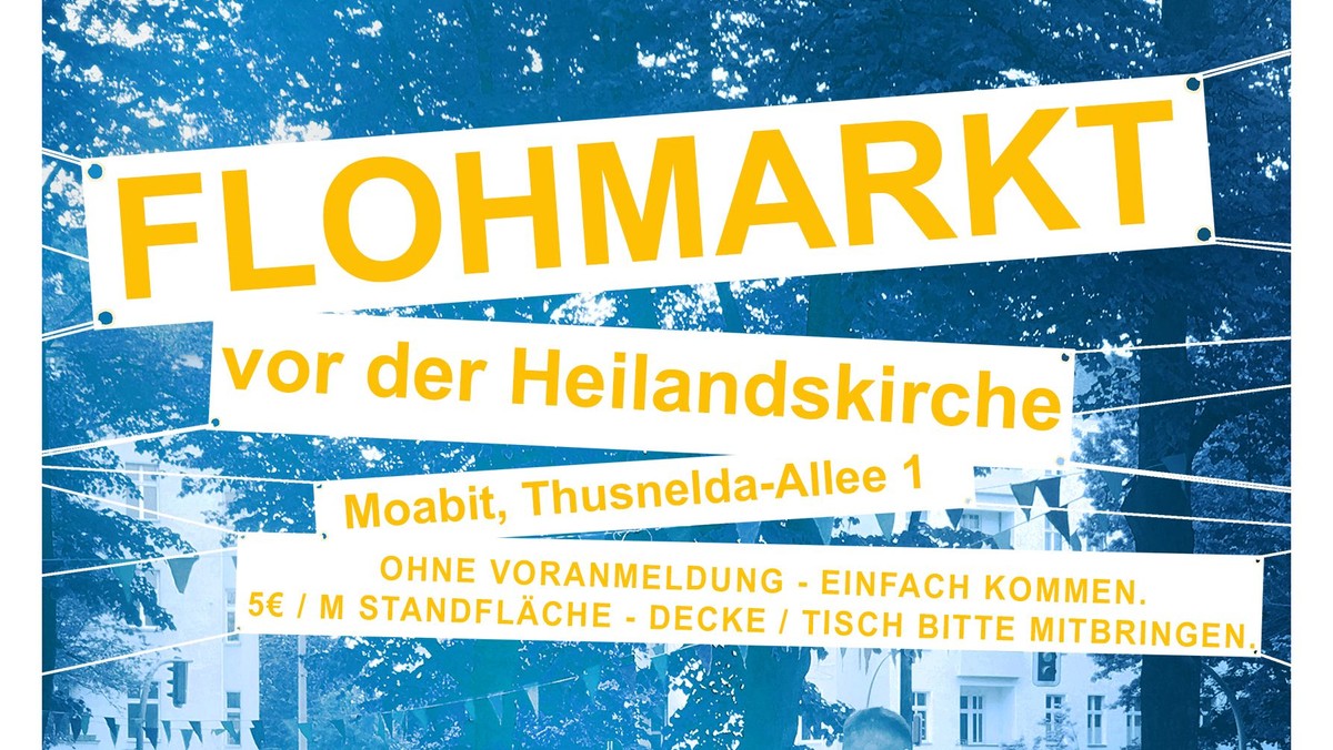 Flohmarkt im Juli vor der Heilandskirche