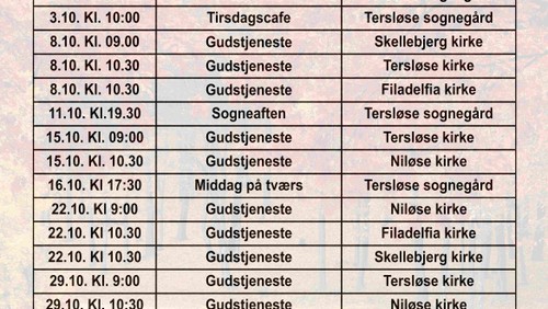 Oktober måneds aktiviteter