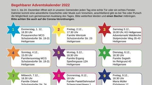 Begehbarer Adventskalender