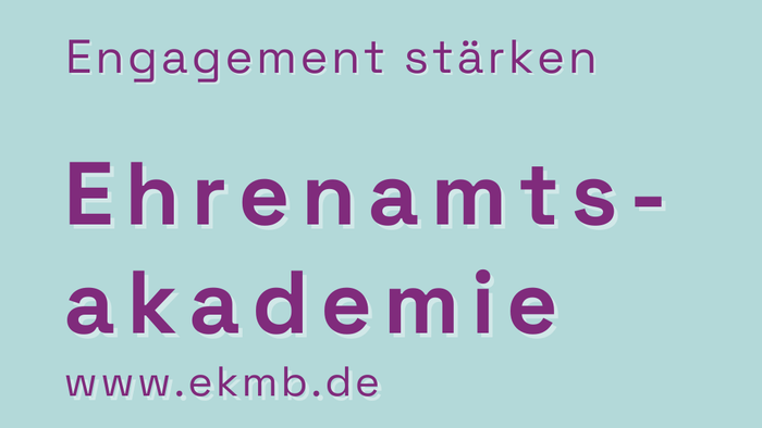 Engagement startet Ehrenamtsakademie, [www.ekmb.de](http://www.ekmb.de), Logos und QR-Code