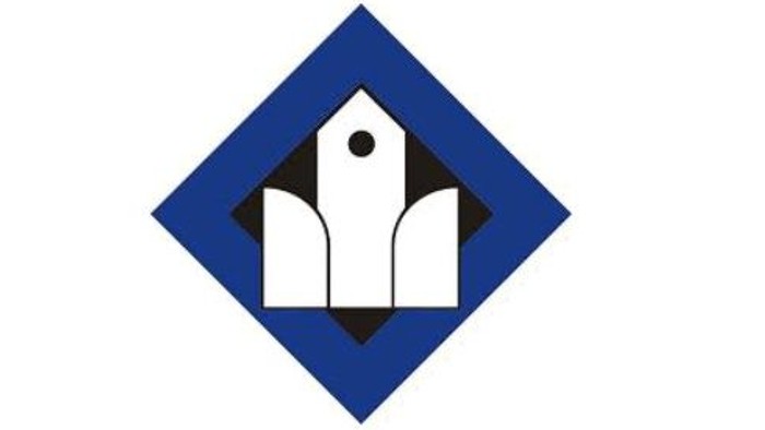 Das Bild zeigt ein blaues Diamantzeichen mit einem weißen Symbol.