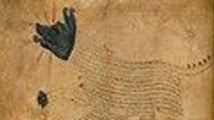 Das Bild zeigt eine Illustration eines Löwen mit Text auf einem alt aussehenden Hintergrund.