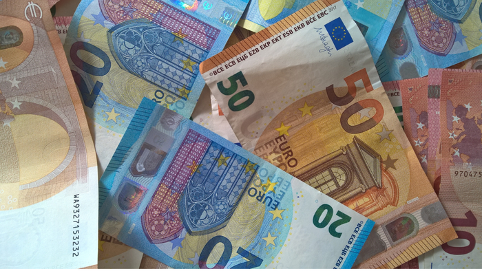 Verschiedene Euro-Scheine in unterschiedlichen Werten liegen durcheinander.