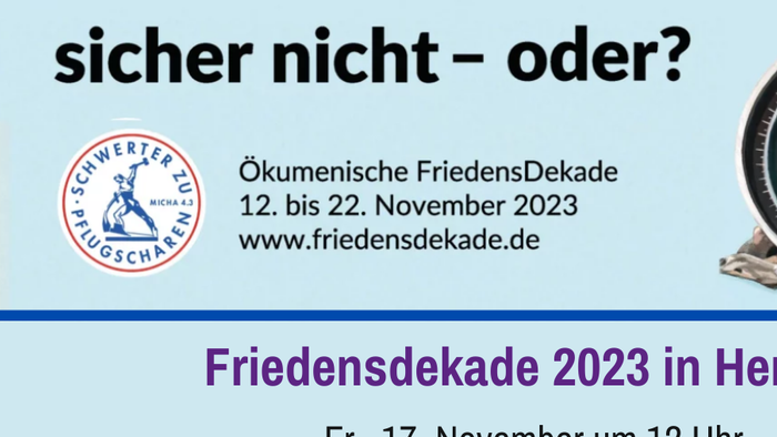 Friedensdekade 2023 in Herborn mit verschiedenen Veranstaltungen und Aktivitäten