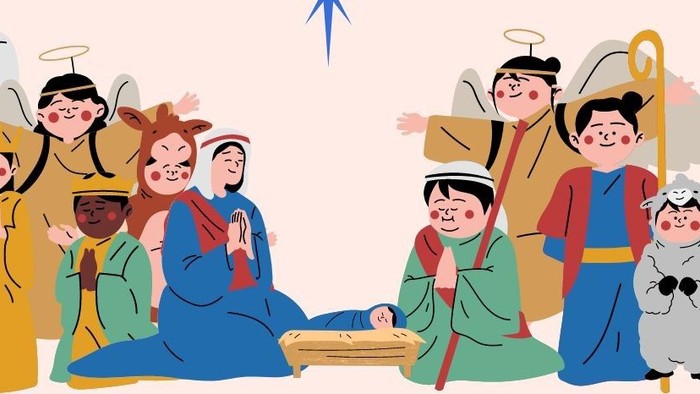 Poster for a family-friendly Christmas Eve service at Holy Trinity Northwood, featuring a nativity scene with costumes provided.