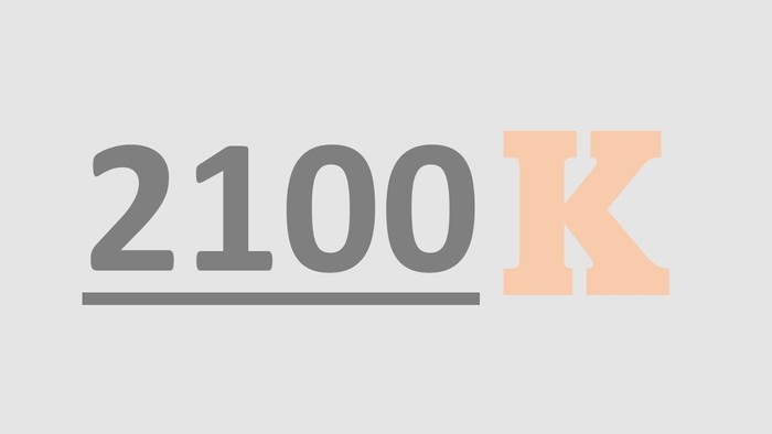 Billede af tal 2100 med K der er farvet orange
