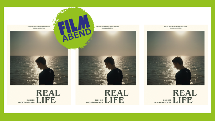 Drei Filmplakate für "Real Life" von Philip Moskenbock.