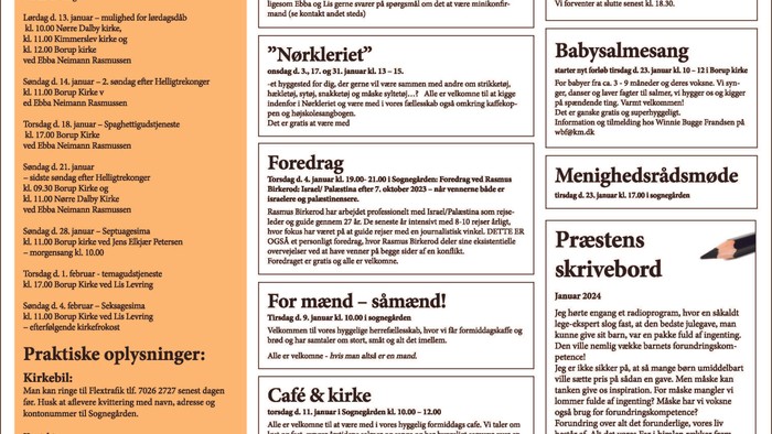 Aftenshow i sognegården, café, kirke, og aktiviteter for børn og voksne