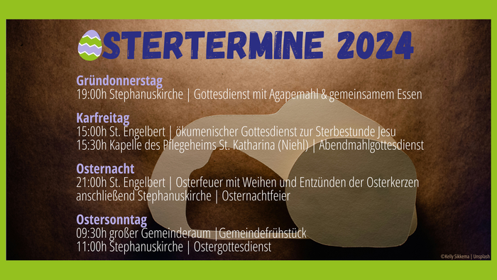 Stertermine 2024: Grüßonnerstag, Karfreitag, Osternacht, Ostersonntag