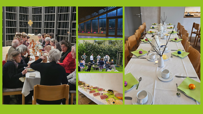 Bild zeigt verschiedene Gruppen von Menschen bei gemeinsamen Mahlzeiten in unterschiedlichen Settings