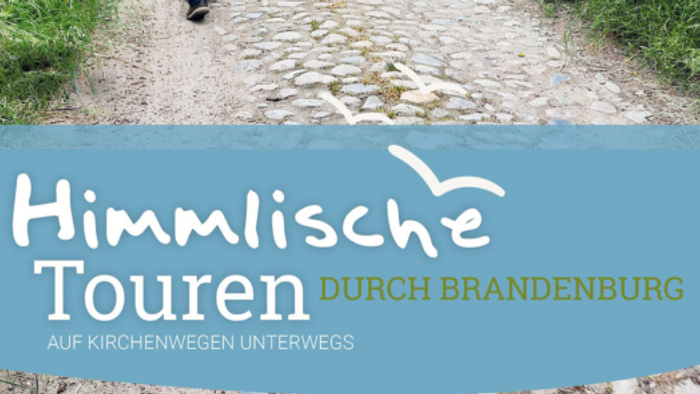 Zwei Personen gehen auf einem Kopfsteinpflasterweg in einer natürlichen Umgebung.
