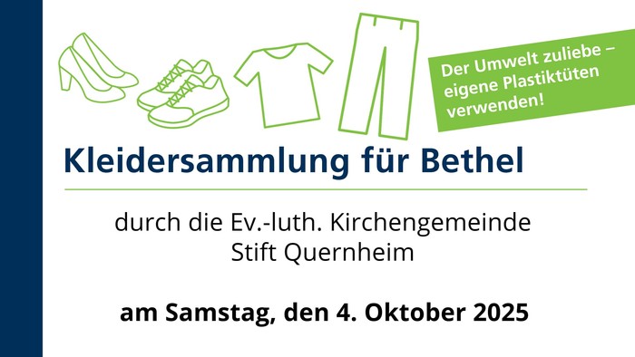 Plakat Kleidersammlung für Bethel am 04.10.2025