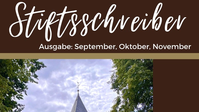 Titelbild des Stiftschreiber 3/2026 mit Bild der Kirche mit leicht bewölktem Himmel