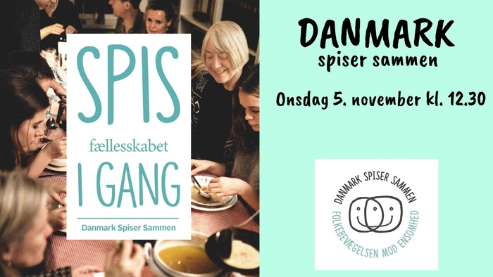 Bogomslag med mennesker der spiser, begivenhedsdetaljer for *Danmark Spiser Sammen*
