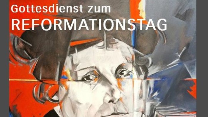 Plakat zur Ankündigung des Gottesdienstes zum Reformationstag mit Gastpredigt von Dr. Wolfgang Thierse am 31. Oktober 2024.