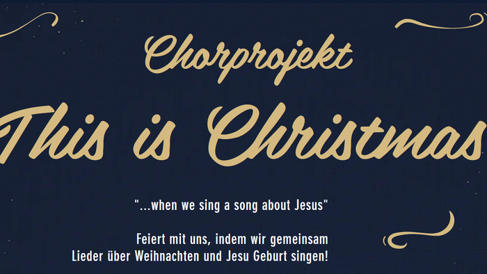 Weihnachts-Chorprojekt-Plakat: Einladung zum Singen über Jesus und gemeinsames Feiern der Weihnachtszeit.