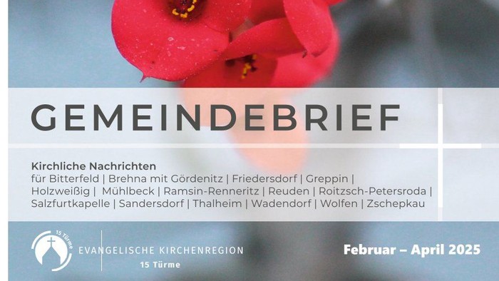 Blumen, Februar-April 2023, Gottesdienste, Kirchenmusik, Gemeindeleben