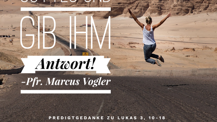 Eine Person, die in der Luft springt, mit einem Zitat von Marcus Vogler auf Deutsch.