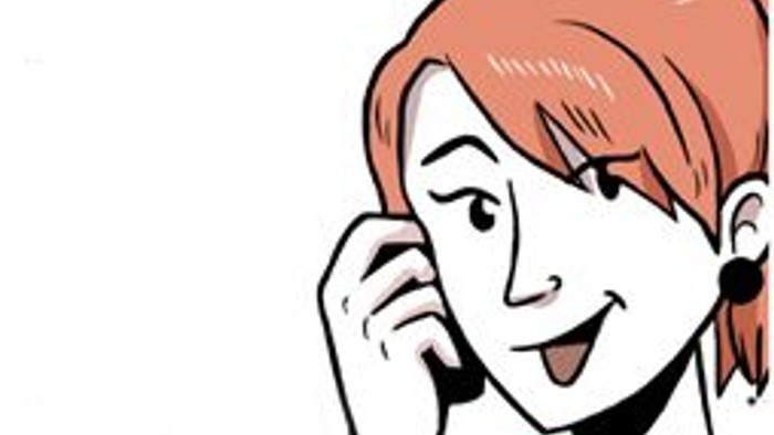 Eine Frau telefoniert und fragt: