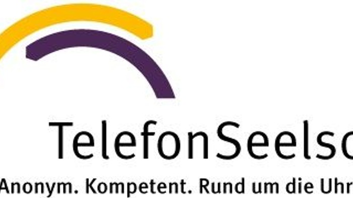 Das Logo von TelefonSeelsorge mit Slogan in Deutsch