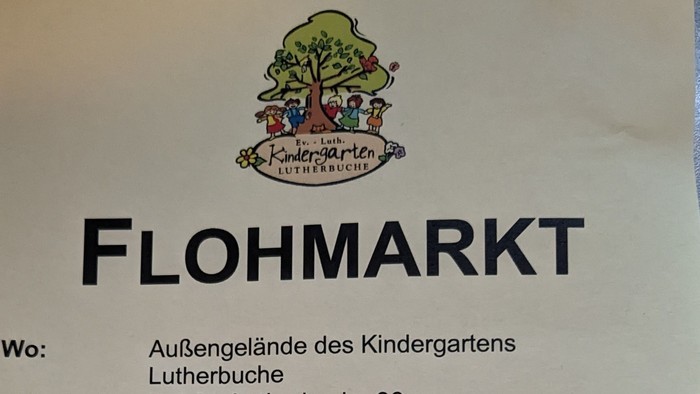 Aushang für Flohmarkt der Kindergärten am 29. Juni 2025