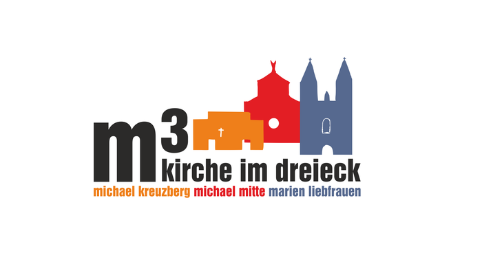 Das Logo zeigt drei Gebäude mit dem Text