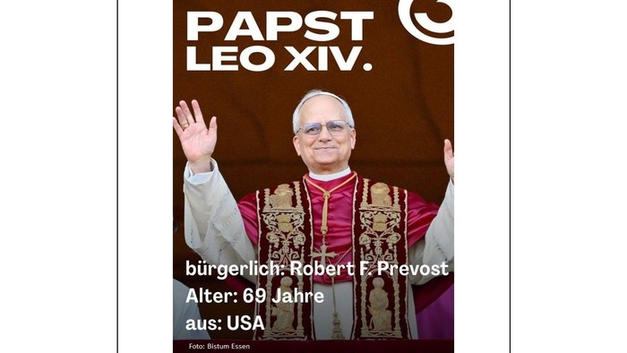 Papst Leo XIV., geboren in den USA, 69 Jahre alt