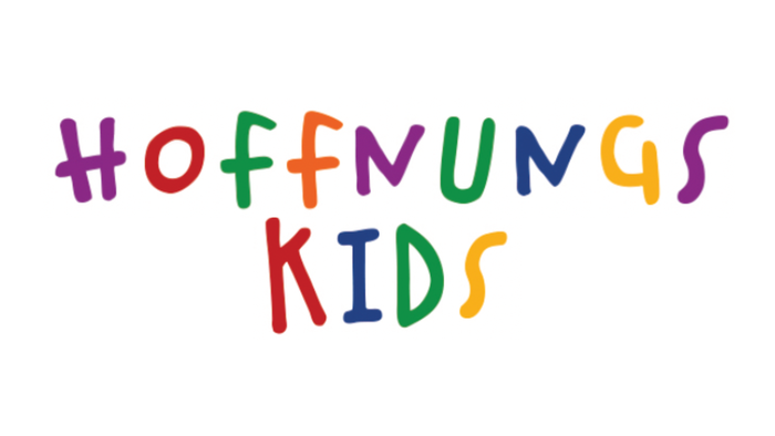 Buntes Logo für Hoffnungs Kids, wahrscheinlich eine Kinderorganisation oder ein Kinderprogramm.