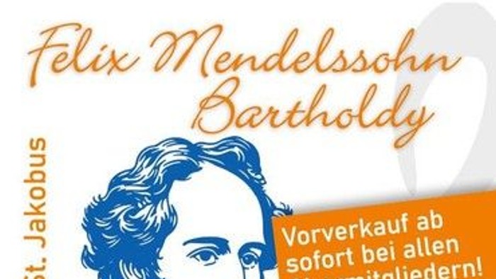 Poster für ein Konzert mit Werken von Felix Mendelssohn Bartholdy am 28. September 2025 in der katholischen Kirche St. Ulrich, Hinfeld.