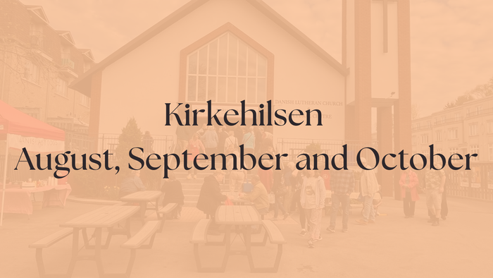 Church in Kirkehilsen, with text indicating specific months