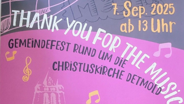 Herzliche Einladung zum Gemeindefest rund um die Christuskirche Detmold am 07.09.2025