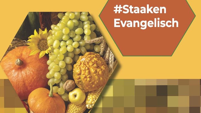 Staaken Evangelisch Flyer mit Obst und Datum September/Oktober 2025