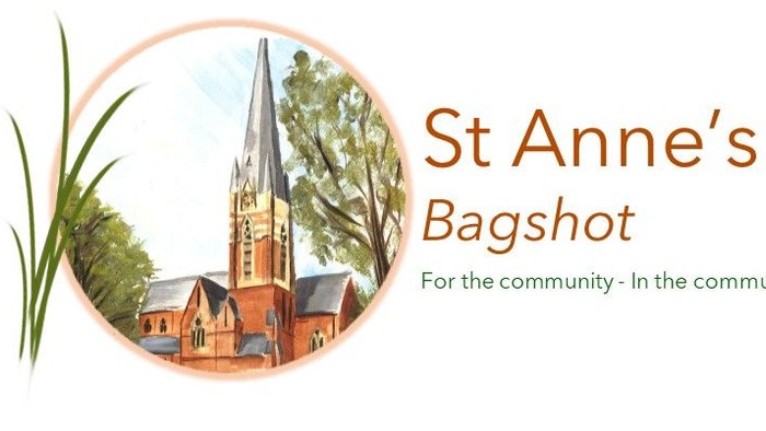 St Anne's Bagshot church logo with community and Christ inspiration