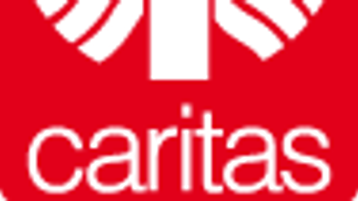 Das Bild zeigt ein rotes Logo mit einem weißen Kreuz und dem Wort 