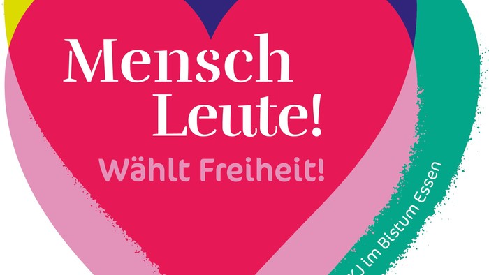 Herzen in verschiedenen hellen Farben übereinandergelegt. Aufschrift