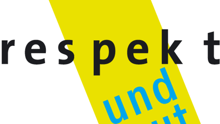 Das Bild zeigt den Ausdruck „respekt und mut“ in farbiger Schrift.