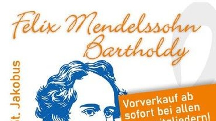 Poster für ein Konzert mit Werken von Felix Mendelssohn Bartholdy am 28. September 2025 in der katholischen Kirche St. Ulrich, Hinfeld.