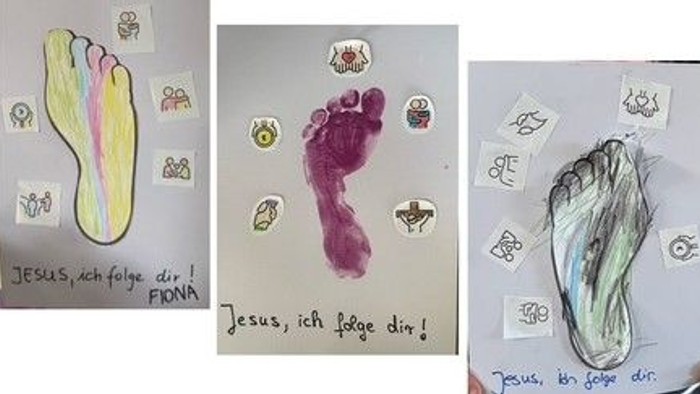 Füße mit dem Text Jesus ich folge Dir