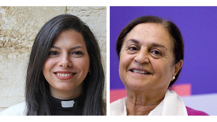 Foto von Sally Azar (links) und Sumaya Farhat-Naser (rechts)