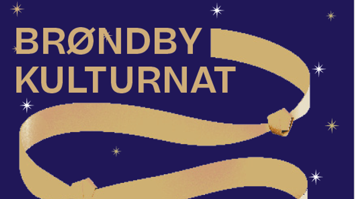 Brøndby Kulturnat jubilæumsposter med guldstjerner og dato