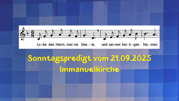 Das Bild zeigt eine Notenfolge und einen Text mit einem Termin und einem Namen