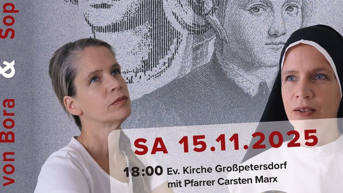 Poster für eine Veranstaltung im Theater Gottesdienst am 15.11.2025 mit Rednerinnen und einem Thema zur Reformationsstärke