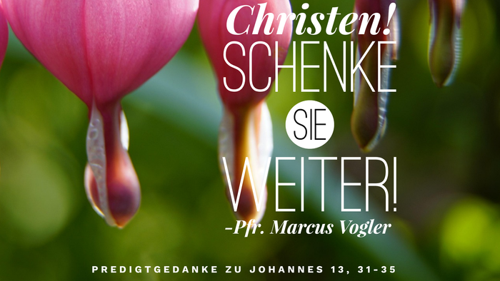 Herzförmige Blume mit deutschem Text