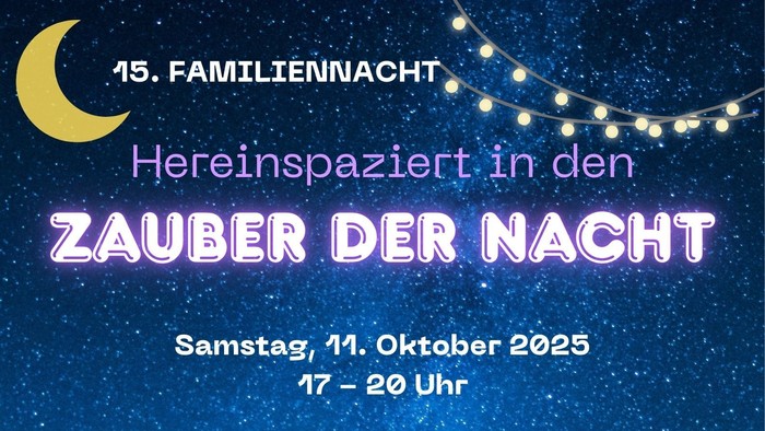Familiennacht am 11. Oktober 2025 mit Livemusik, Tanzworkshop, Familienrallye und Buffet in Berlin.