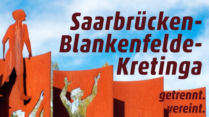 Denkmal an der B 96 - Schrift: Saarbrücken Blankenfelde Kretina