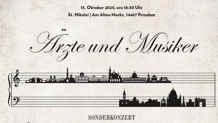 Albumcover mit Notenlinien und Stadtansicht, 'Arzte und Musiker' von Ernst von Dohnányi