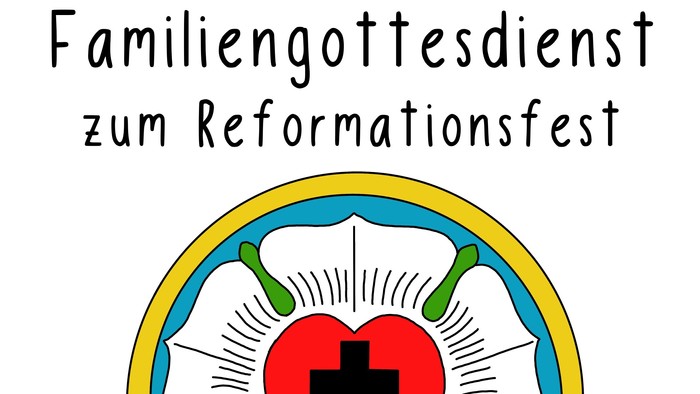Ein Plakat, das den Familiengottesdienst im 31.10.25 in der Paul-Gerhardt-Kirche ankündigt