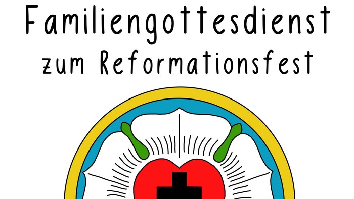 Ein Plakat, das den Familiengottesdienst im 31.10.25 in der Paul-Gerhardt-Kirche ankündigt