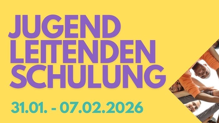 Einladungsflyer für die Jugendleitenden-Schulung des Evangelischen Kirchenkreises Havelland im Jahr 2026.